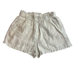 C&C California Women's 100% Undyed Casual Linen Shorts Tan